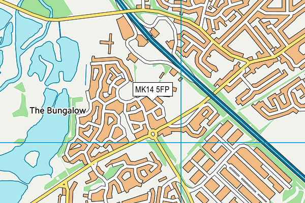 MK14 5FP map - OS VectorMap District (Ordnance Survey)