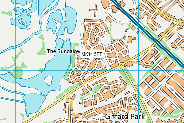 MK14 5FT map - OS VectorMap District (Ordnance Survey)