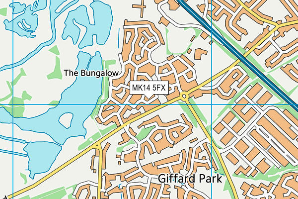MK14 5FX map - OS VectorMap District (Ordnance Survey)