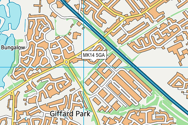 MK14 5GA map - OS VectorMap District (Ordnance Survey)