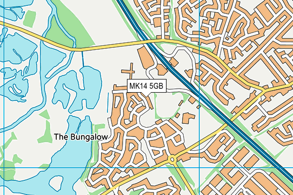 MK14 5GB map - OS VectorMap District (Ordnance Survey)