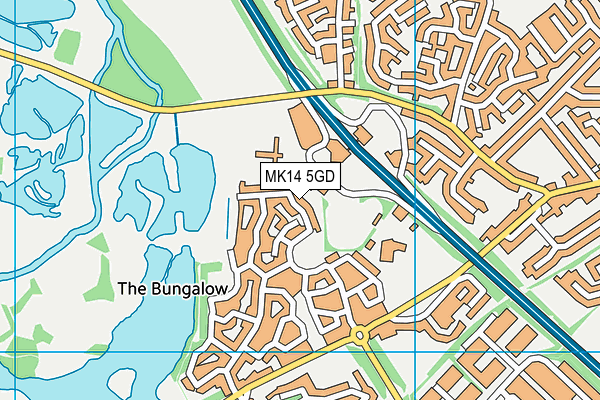 MK14 5GD map - OS VectorMap District (Ordnance Survey)