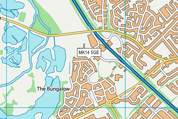 MK14 5GE map - OS VectorMap District (Ordnance Survey)