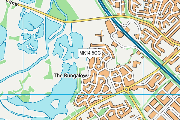 MK14 5GG map - OS VectorMap District (Ordnance Survey)