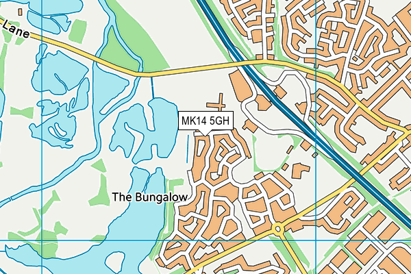 MK14 5GH map - OS VectorMap District (Ordnance Survey)