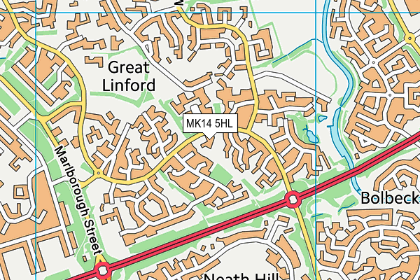 MK14 5HL map - OS VectorMap District (Ordnance Survey)