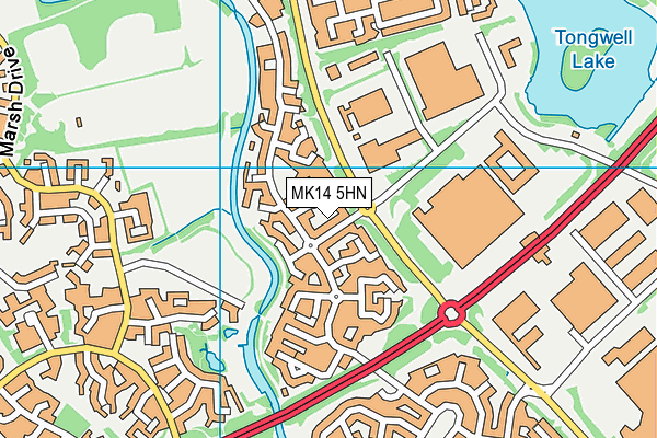 MK14 5HN map - OS VectorMap District (Ordnance Survey)