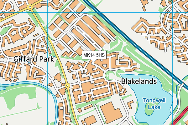 MK14 5HS map - OS VectorMap District (Ordnance Survey)