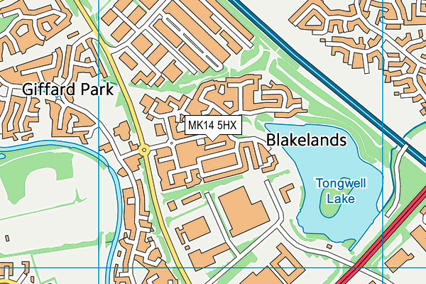 MK14 5HX map - OS VectorMap District (Ordnance Survey)