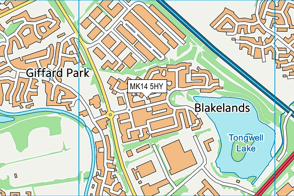 MK14 5HY map - OS VectorMap District (Ordnance Survey)