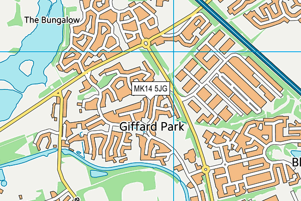 MK14 5JG map - OS VectorMap District (Ordnance Survey)