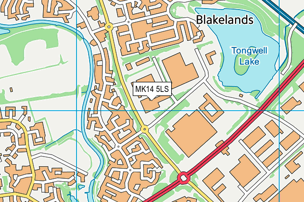MK14 5LS map - OS VectorMap District (Ordnance Survey)