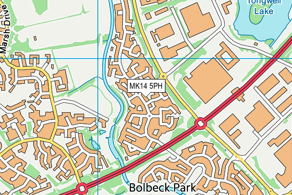 MK14 5PH map - OS VectorMap District (Ordnance Survey)