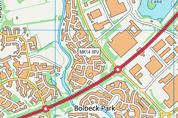 MK14 5PJ map - OS VectorMap District (Ordnance Survey)