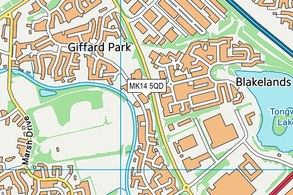 MK14 5QD map - OS VectorMap District (Ordnance Survey)