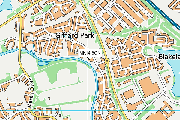 MK14 5QN map - OS VectorMap District (Ordnance Survey)