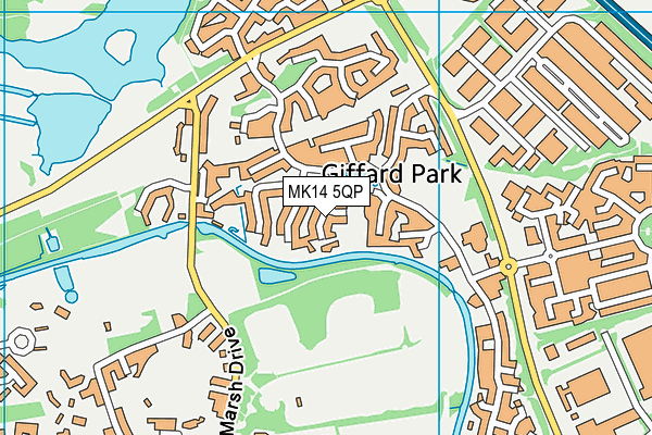 MK14 5QP map - OS VectorMap District (Ordnance Survey)