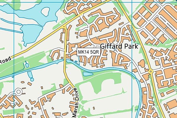 MK14 5QR map - OS VectorMap District (Ordnance Survey)