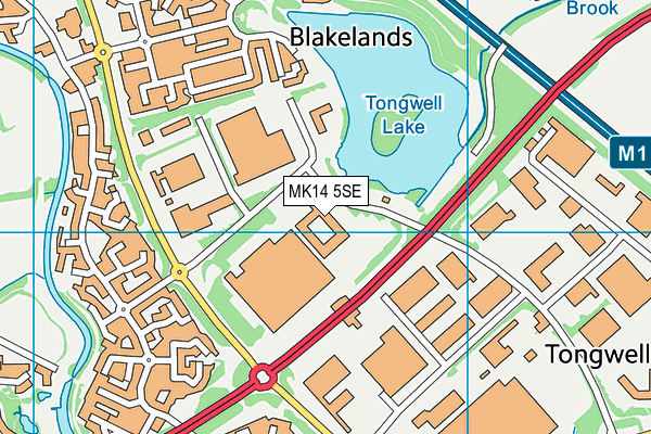 MK14 5SE map - OS VectorMap District (Ordnance Survey)