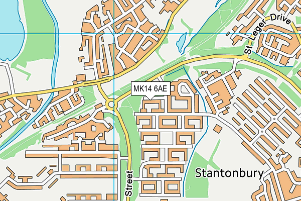 MK14 6AE map - OS VectorMap District (Ordnance Survey)