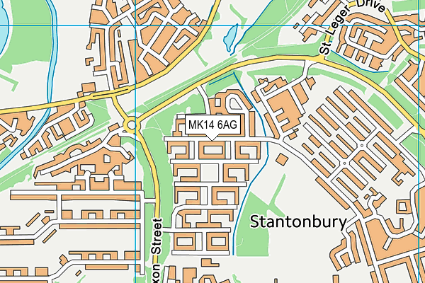 MK14 6AG map - OS VectorMap District (Ordnance Survey)