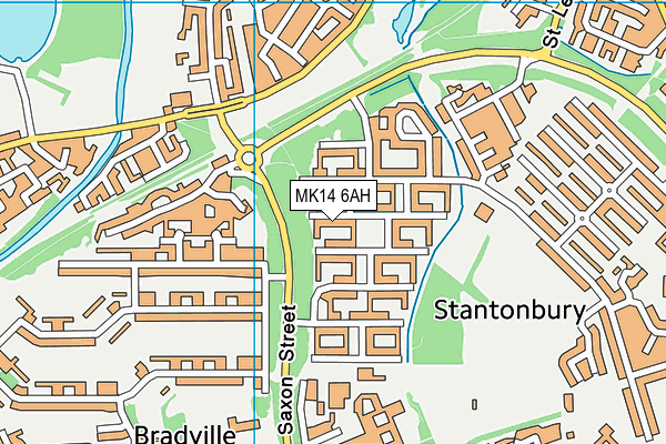 MK14 6AH map - OS VectorMap District (Ordnance Survey)