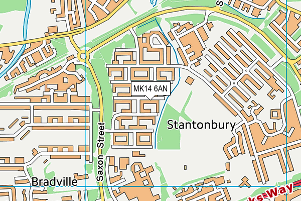 MK14 6AN map - OS VectorMap District (Ordnance Survey)