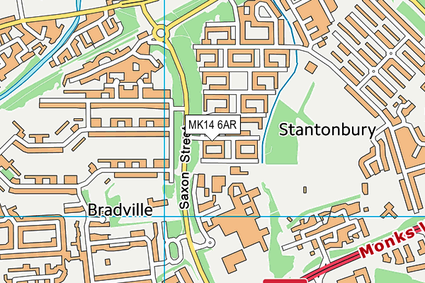 MK14 6AR map - OS VectorMap District (Ordnance Survey)