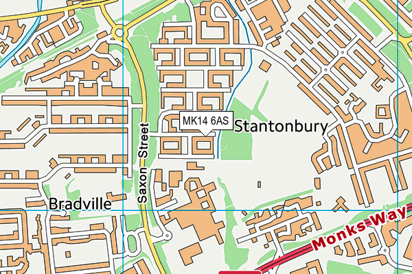 MK14 6AS map - OS VectorMap District (Ordnance Survey)