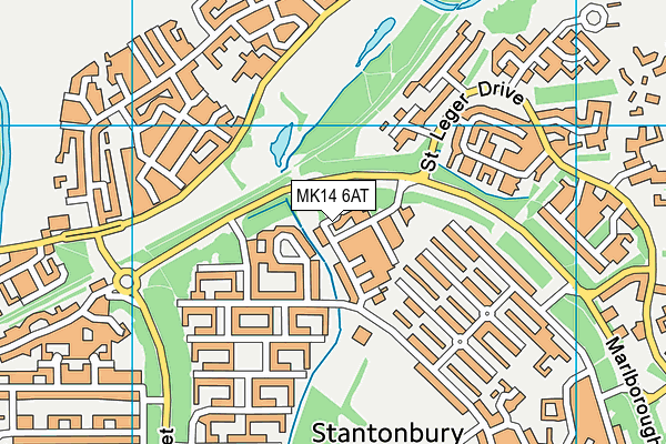 MK14 6AT map - OS VectorMap District (Ordnance Survey)