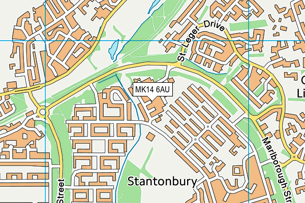 MK14 6AU map - OS VectorMap District (Ordnance Survey)