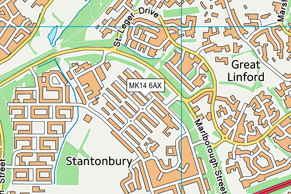 Stephenson Academy map (MK14 6AX) - OS VectorMap District (Ordnance Survey)