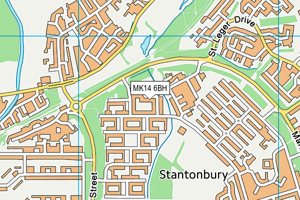 MK14 6BH map - OS VectorMap District (Ordnance Survey)