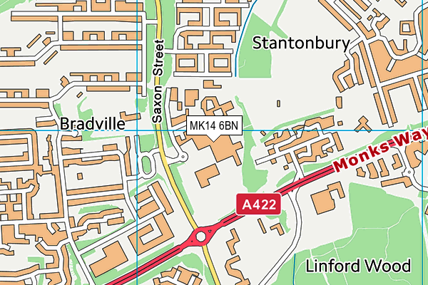 Stantonbury School map (MK14 6BN) - OS VectorMap District (Ordnance Survey)