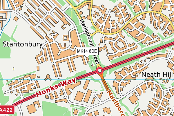 MK14 6DE map - OS VectorMap District (Ordnance Survey)