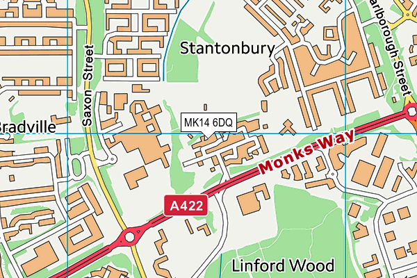 MK14 6DQ map - OS VectorMap District (Ordnance Survey)