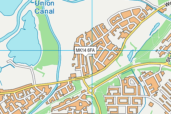 MK14 6FA map - OS VectorMap District (Ordnance Survey)