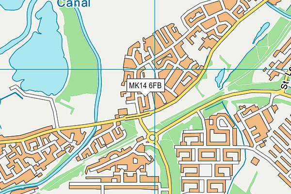 MK14 6FB map - OS VectorMap District (Ordnance Survey)