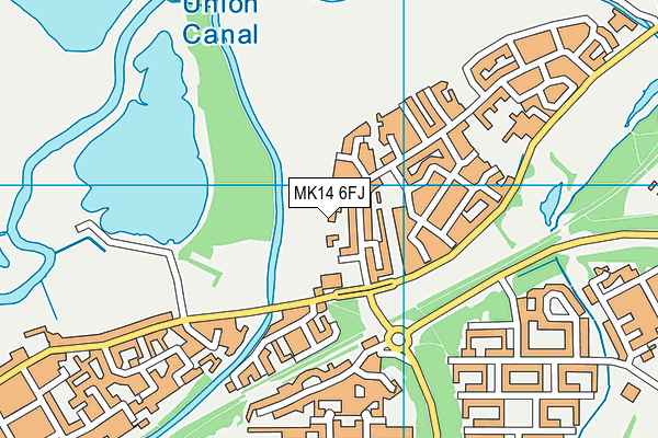 MK14 6FJ map - OS VectorMap District (Ordnance Survey)