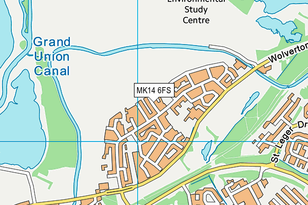 MK14 6FS map - OS VectorMap District (Ordnance Survey)