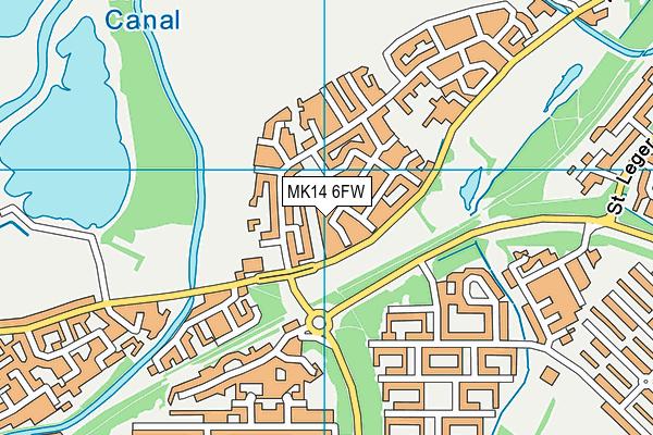 MK14 6FW map - OS VectorMap District (Ordnance Survey)