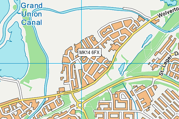 MK14 6FX map - OS VectorMap District (Ordnance Survey)