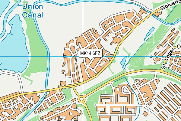 MK14 6FZ map - OS VectorMap District (Ordnance Survey)