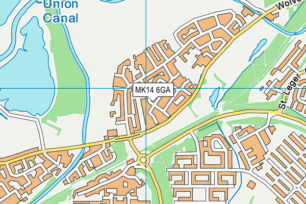 MK14 6GA map - OS VectorMap District (Ordnance Survey)