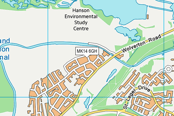 MK14 6GH map - OS VectorMap District (Ordnance Survey)