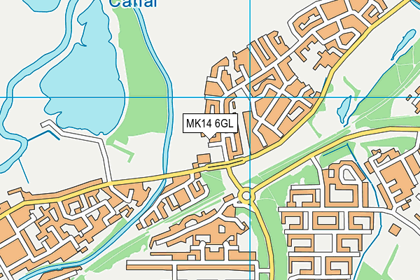 MK14 6GL map - OS VectorMap District (Ordnance Survey)