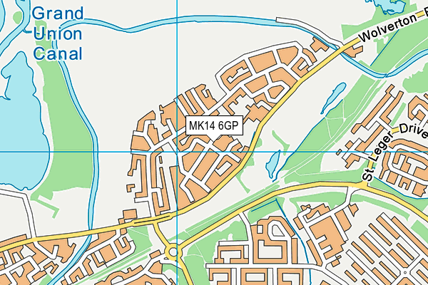 MK14 6GP map - OS VectorMap District (Ordnance Survey)