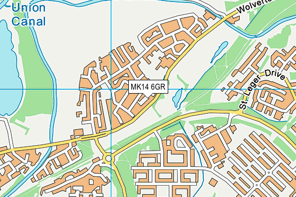 MK14 6GR map - OS VectorMap District (Ordnance Survey)