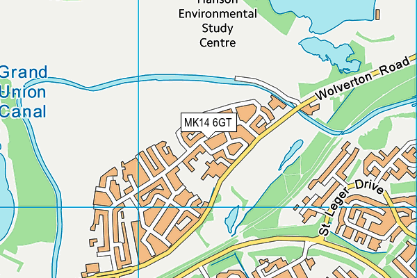 MK14 6GT map - OS VectorMap District (Ordnance Survey)