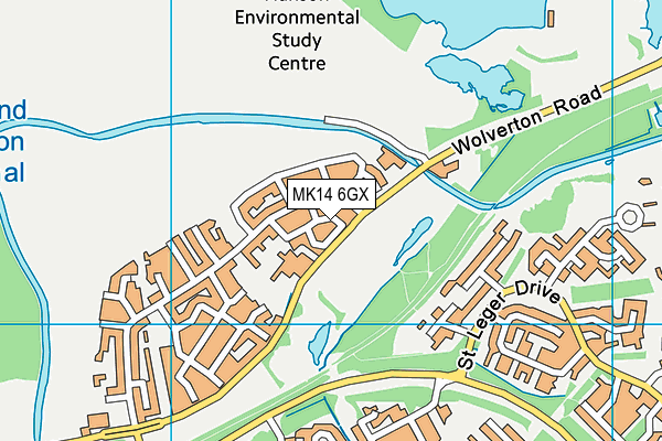 MK14 6GX map - OS VectorMap District (Ordnance Survey)